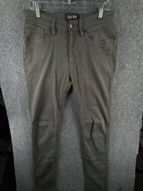 DU/ER N2X Slim Fit Pants 31x34 Gray/green Tencel Blend Stretch Durable N2X09